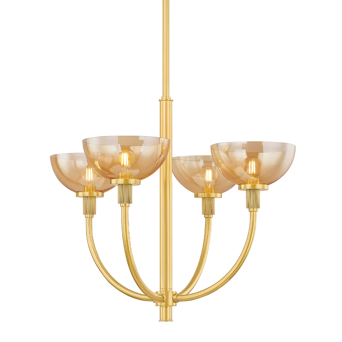 Eva 4-Light Chandelier in Aged Brass
