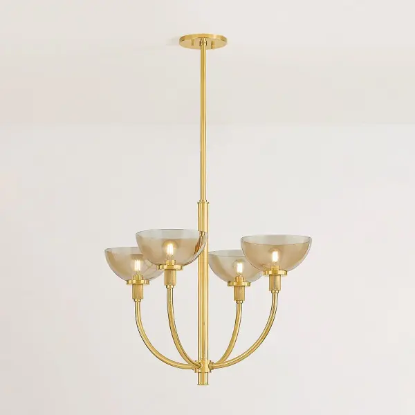 Eva 4-Light Chandelier in Aged Brass - Image 3