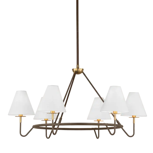 Polly Chandelier in Aged Brass & Bronze