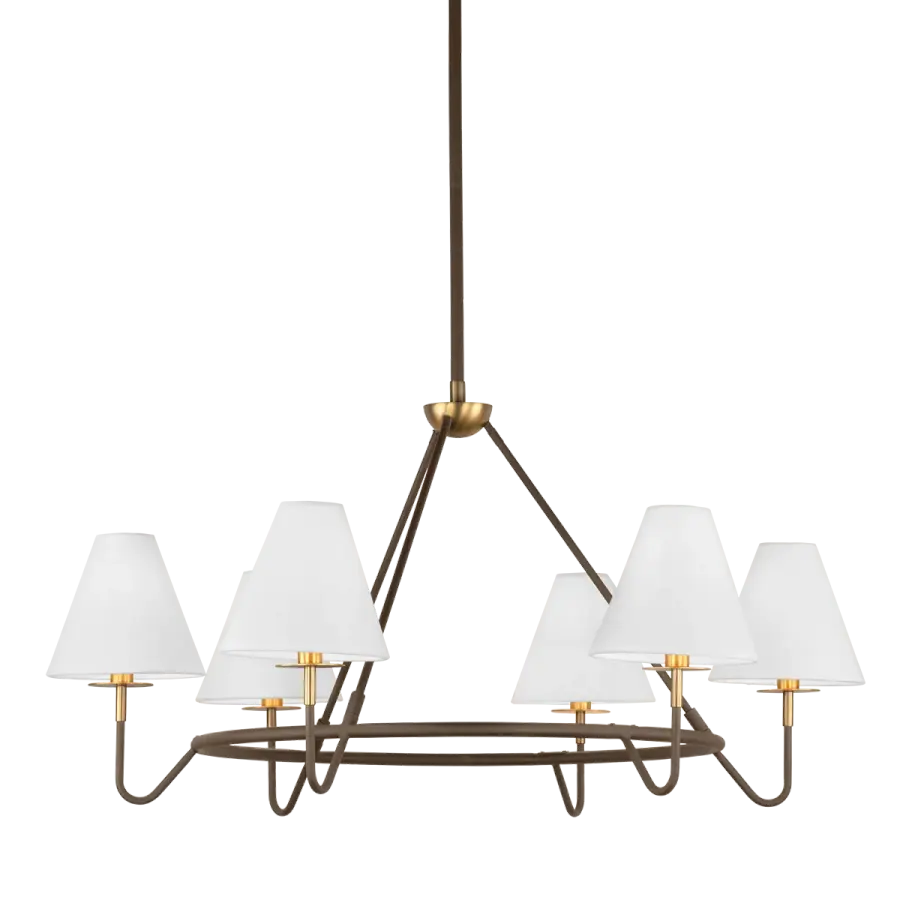 Polly Chandelier in Aged Brass & Bronze