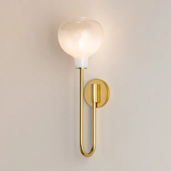 Elegant Transitional Sconce with Striking Cloudy Glass - Image 1