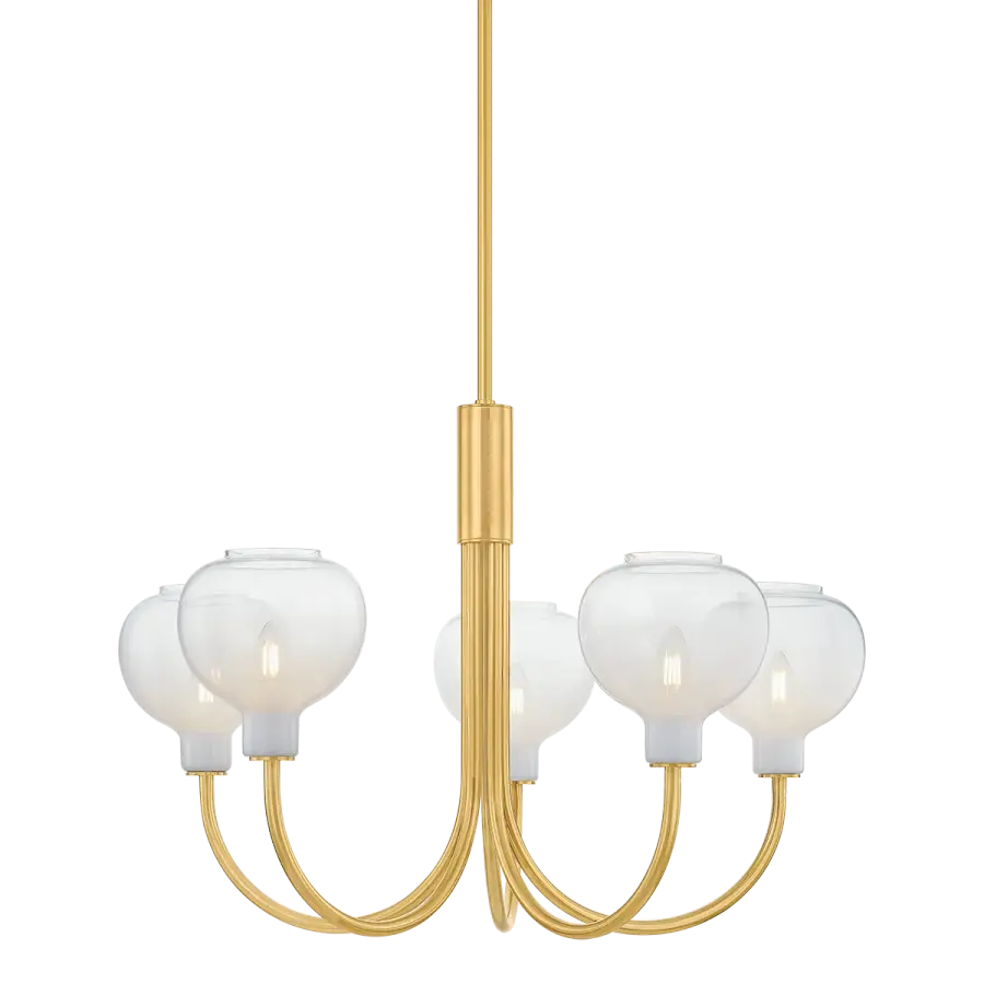 Estelle 5-Light Chandelier in Aged Brass - Image 1