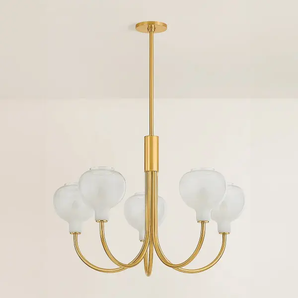 Estelle 5-Light Chandelier in Aged Brass - Image 3
