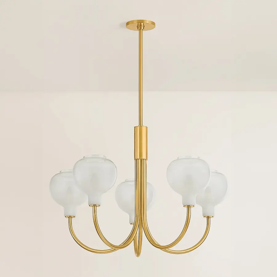 Estelle 5-Light Chandelier in Aged Brass - Image 3