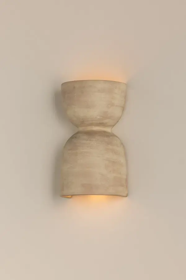 Natalia Wall Sconce in Aged Brass with Windy Dune Finish - Image 2