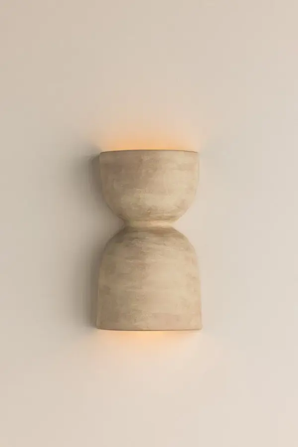 Natalia Wall Sconce in Aged Brass with Windy Dune Finish - Image 3