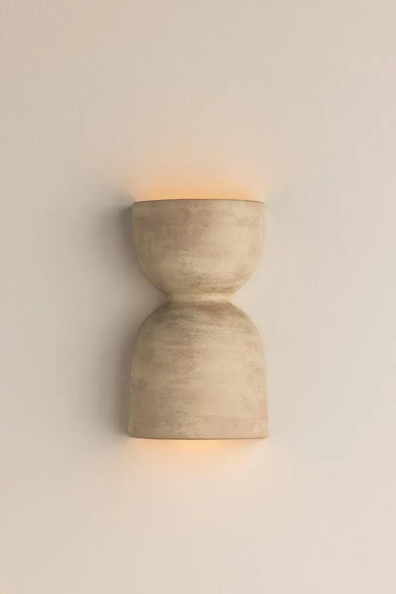 Natalia Wall Sconce in Aged Brass with Windy Dune Finish - Image 3