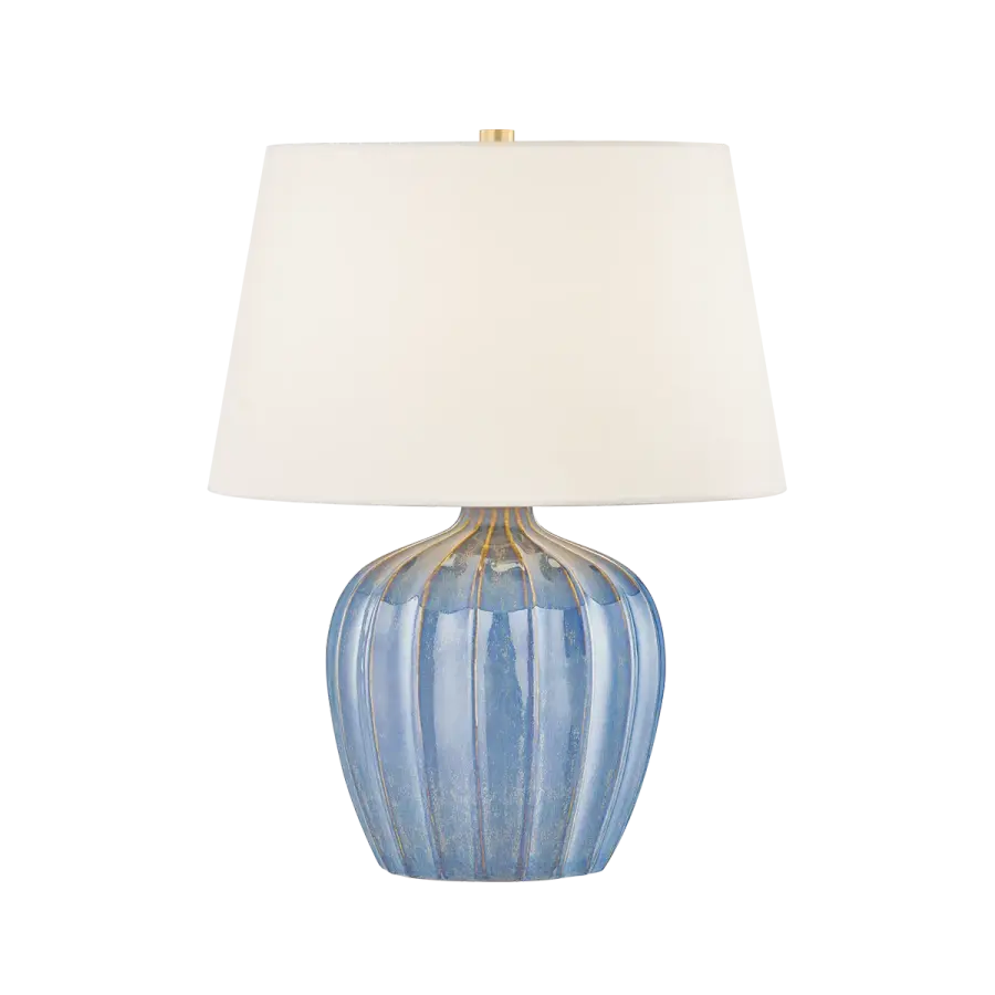 Charming Coastal Accent with Reactive Glaze & Brass Details - Image 1