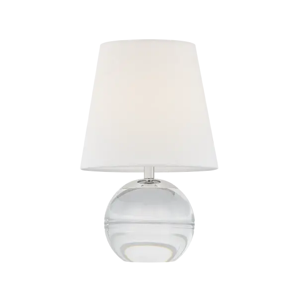 The Nicole combines sophisticated crystal detailing with modern rechargeable technology. Its ridged crystal base creates visual interest while the white linen shade provides soft, ambient lighting. Ideal for spaces where cord-free flexibility is desired.