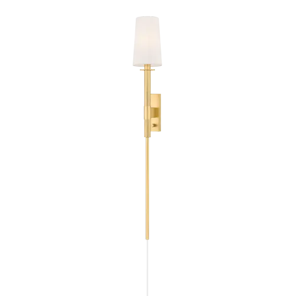 Ginny Plug-In Sconce in Aged Brass