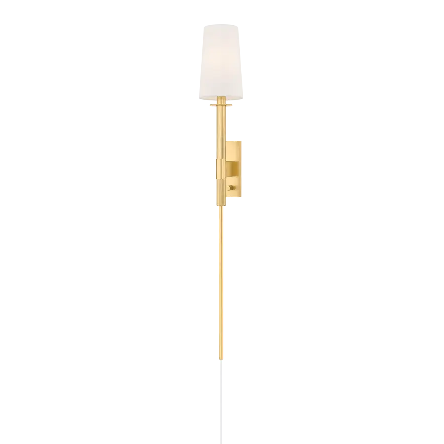 Ginny Plug-In Sconce in Aged Brass