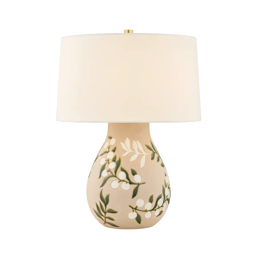 Artisan-Inspired Table Lamp with Hand-Painted Floral Elegance