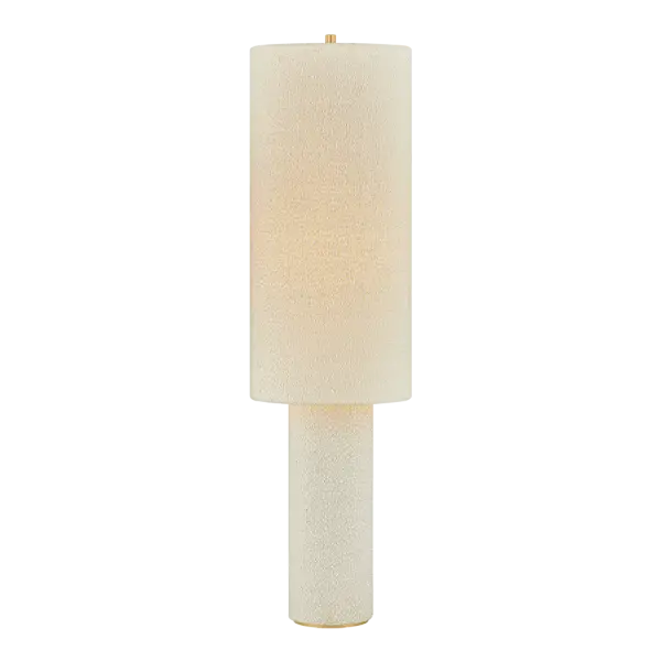 The all-over soft ivory boucle of the Sam family of lamps creates an inviting addition to modern interiors. As a table lamp, Sam makes a minimalist statement on a sideboard, while the floor lamp warms up a bedroom or reading nook with ease. The playful vertical proportions of both the table and floor lamp make them ideal for more narrow spaces. Concealed Aged Brass hardware lends a luxe finish to both of these textural lamps. Part of our Hilary Matt x Mitzi Tastemakers collection. Collection: Sam Designer: Hilary Matt Finish: Aged Brass Glass: Textured Linen Width: 15.00" Height: 55.25" Weight: 14.55 lb Number of Bulbs: 1 Maximum Wattage: 15.00 W Bulb Type: A19 Bulb Base: E26 Medium Voltage: 120.00 V Material: Linen Country of Origin: VN Safety Listing: UL/cUL Safety Rating: Dry Switch: ON/OFF STOMP SWITCH Manufacturer Warranty: 1 Year Limited Manufacturer Spec Sheet Instructions