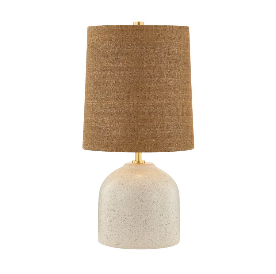Artisanal Ceramic Lamp with Natural Hemp Shade