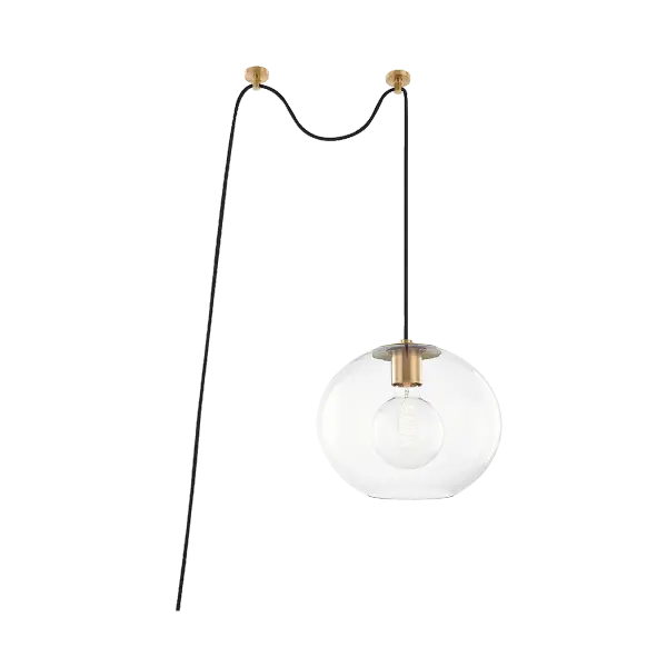 Elegant Transitional Pendant with Timeless Aged Brass Finish - Image 1