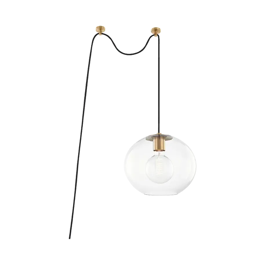 Elegant Transitional Pendant with Timeless Aged Brass Finish - Image 1
