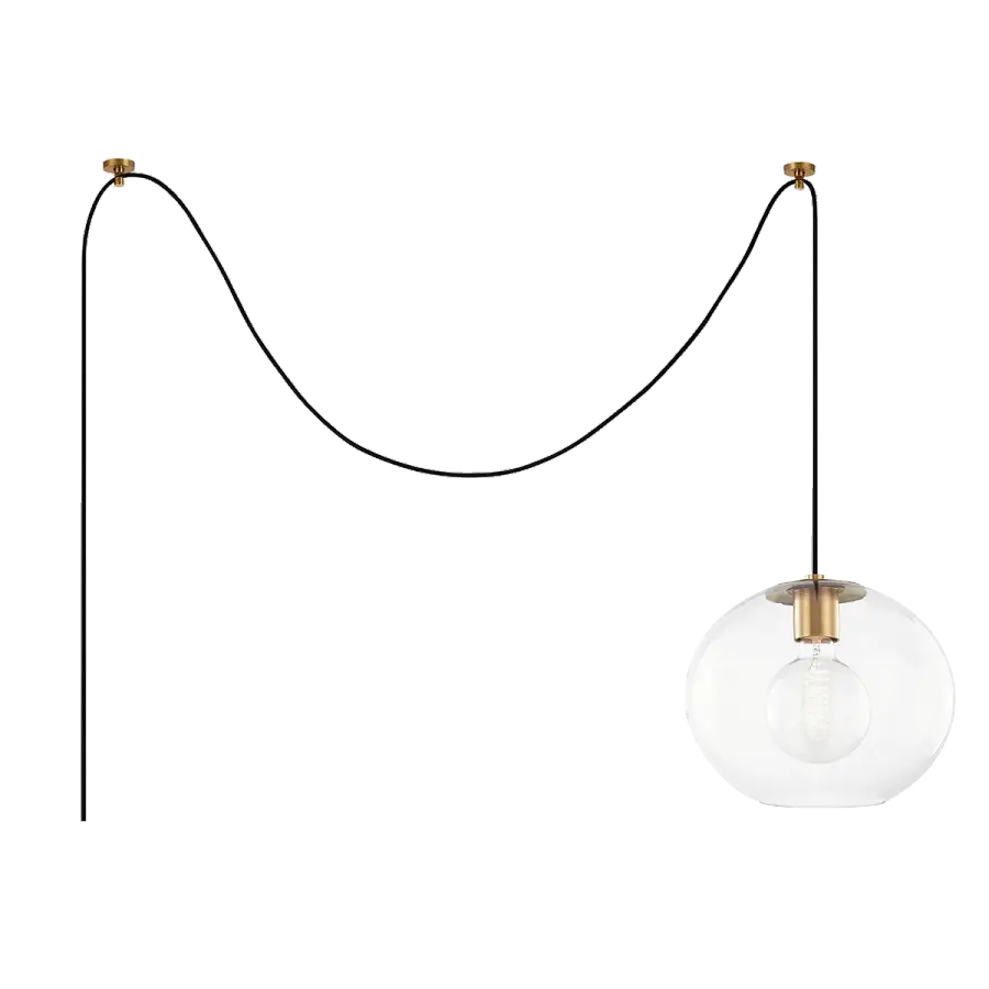 Elegant Transitional Pendant with Timeless Aged Brass Finish - Image 2