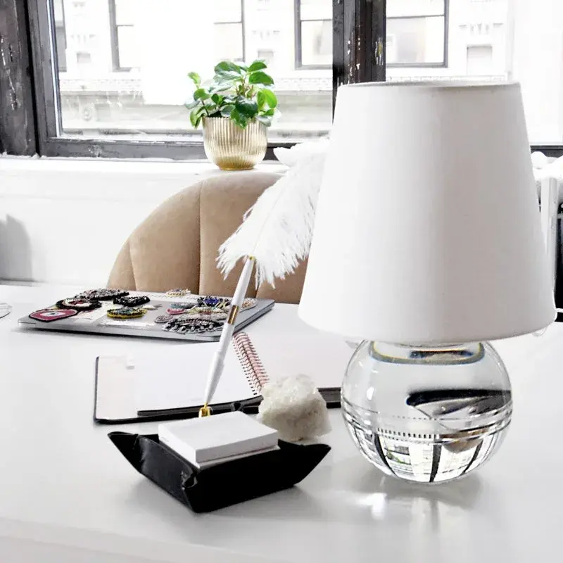 Nicole Crystal Table Lamp with White Linen Shade - Image 18