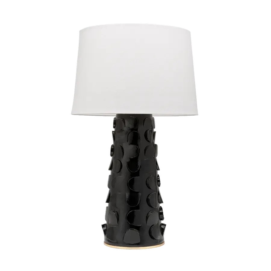 Artistic Ceramic Table Lamp with Dimensional Cut-Out Design - Image 1