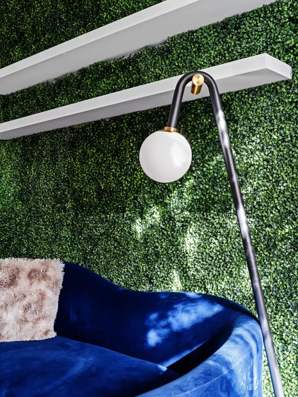 Playful Modern Arc Floor Lamp with Sculptural Two-Tone Design - Image 5