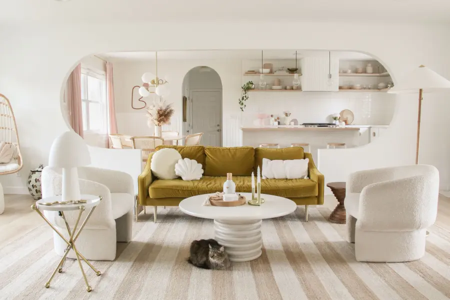 Elegant Contemporary Table Lamp with Soft White Finish - Image 5