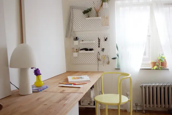 Elegant Contemporary Table Lamp with Soft White Finish - Image 9