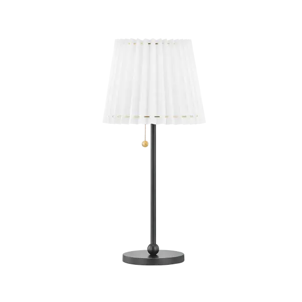 The Demi Table Lamp brings modern sophistication to any space with its clean lines and satin black finish. Perfect for bedside tables, desks, or accent lighting in contemporary interiors.
