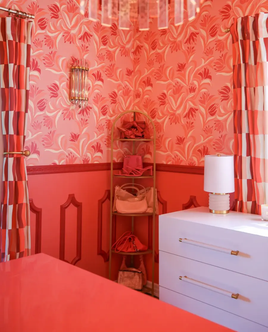Bethany Table Lamp in Aged Brass with Blush Velvet - Image 6