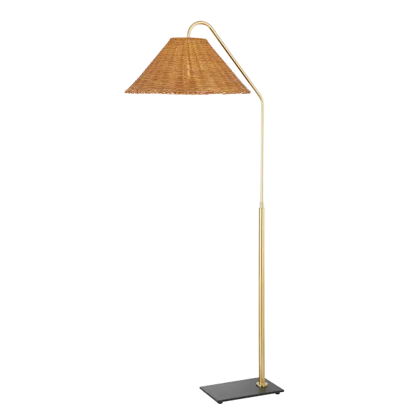 The Lauren Floor Lamp combines transitional styling with quality craftsmanship. Its gold finish and fabric shade create warm, inviting illumination perfect for living spaces and bedrooms. - alternate view