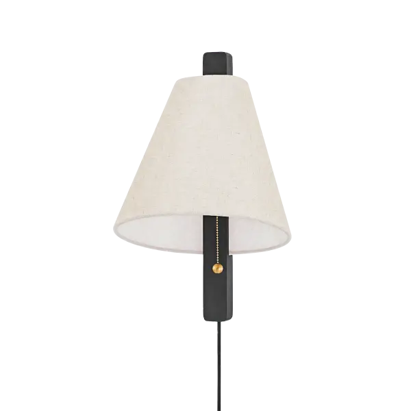 Ellen Plug-In Sconce with Linen Shade - Image 1
