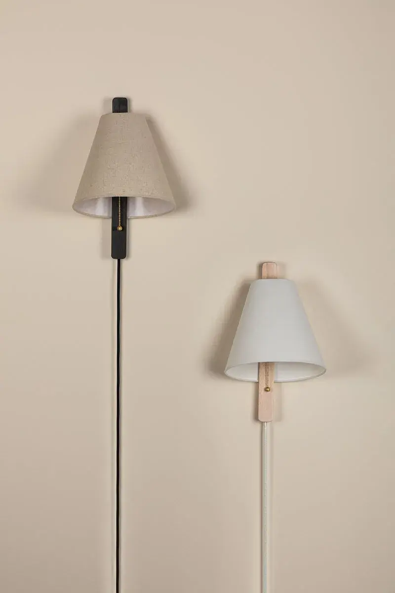 Ellen Plug-In Sconce with Whitewash Wood - Image 2