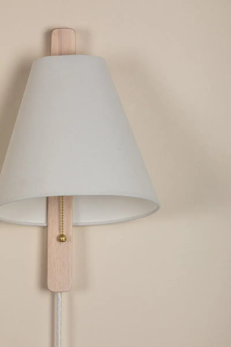 Ellen Plug-In Sconce with Whitewash Wood - Image 3