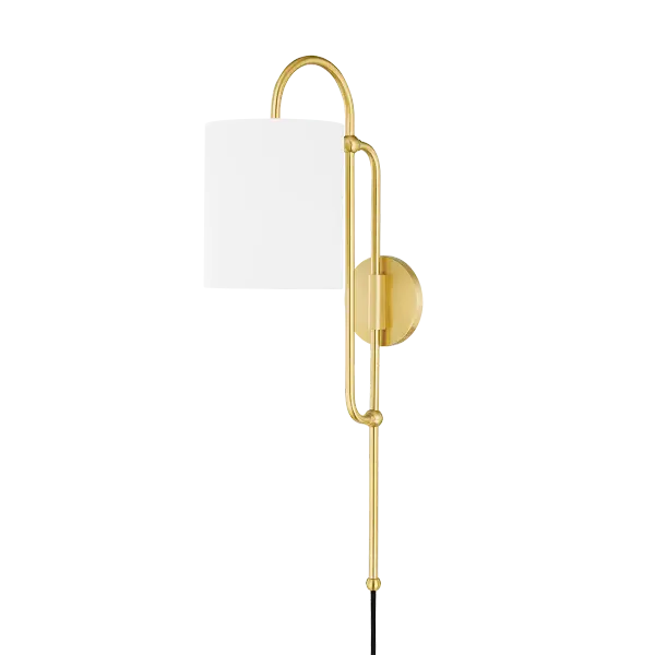 The Caroline brings sophisticated lighting without hardwiring. Its sweeping arm design with sphere details creates visual interest, while the crisp white linen shade provides soft, ambient light. Perfect for renters or quick room updates.