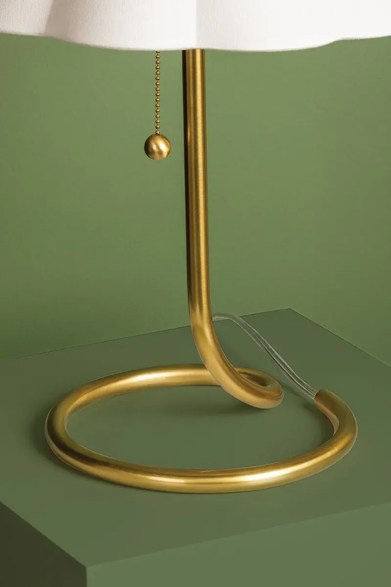 Sculptural Brass Lamp with Artistic Flair and Space-Saving Design - Image 2