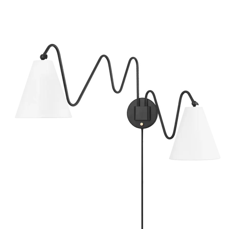 Playful Contemporary Sconce with Pivoting Shades and Designer Pedigree - Image 1