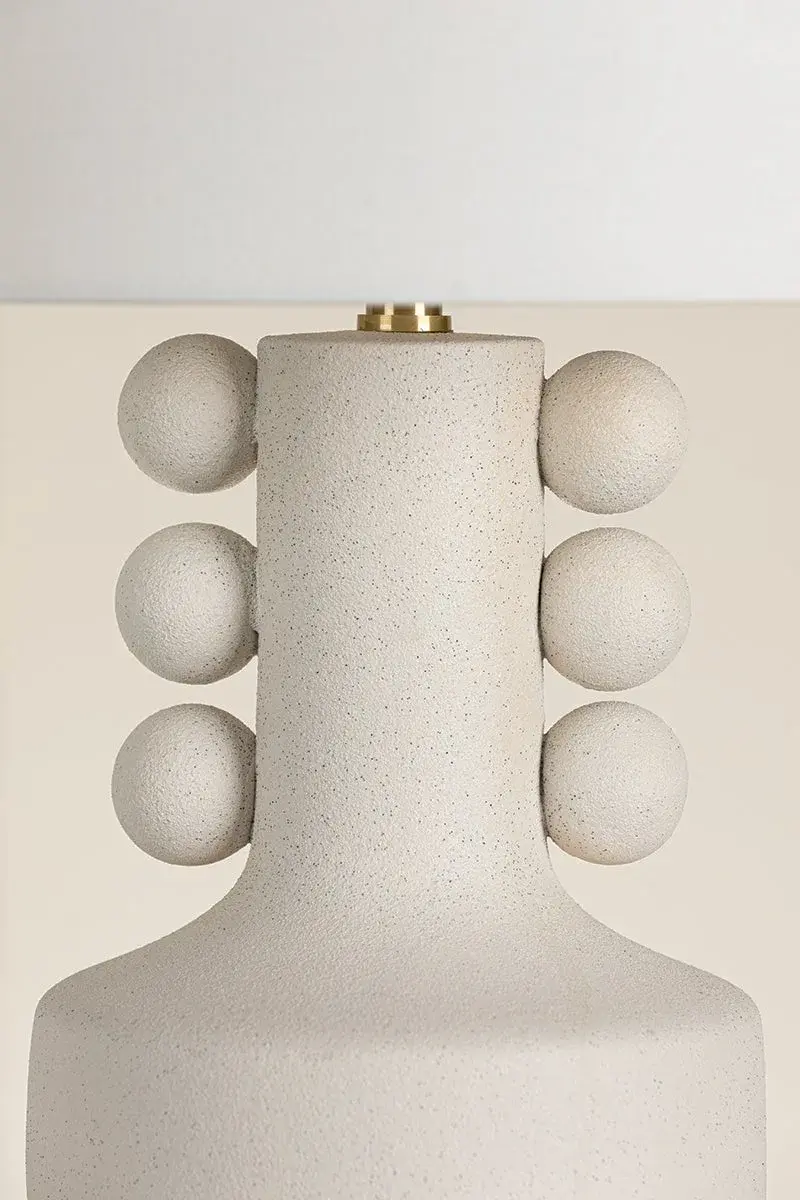 Sculptural Contemporary Table Lamp with Artisanal Crackle Glaze Finish - Image 2
