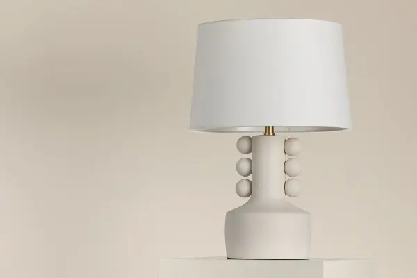 Sculptural Contemporary Table Lamp with Artisanal Crackle Glaze Finish - Image 3