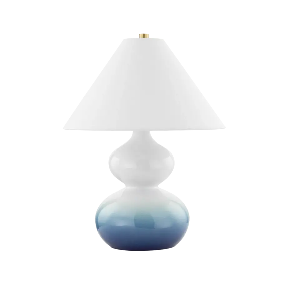 Sculptural Blue Ombre Ceramic Lamp with Designer Pedigree - Image 1
