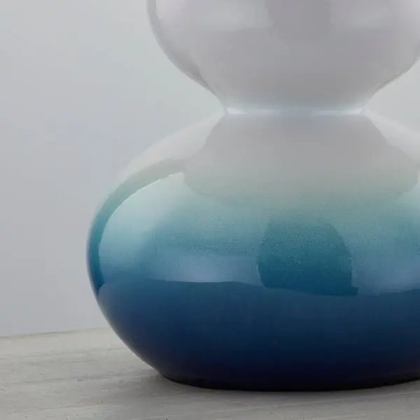 Sculptural Blue Ombre Ceramic Lamp with Designer Pedigree - Image 5