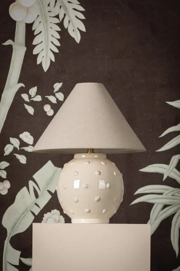 Playful Textured Ceramic Lamp with Designer Pedigree - Image 6