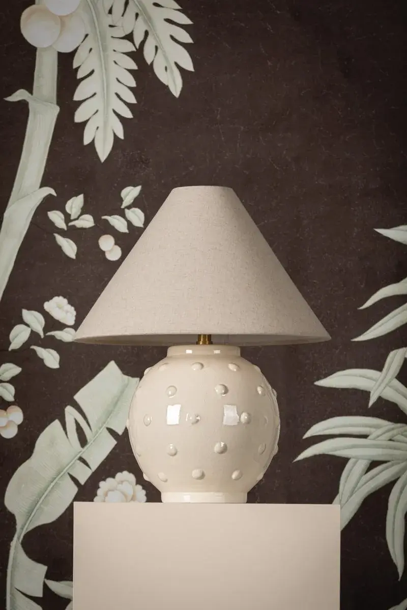 Playful Textured Ceramic Lamp with Designer Pedigree - Image 6
