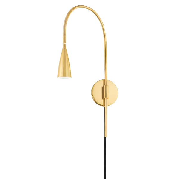 Versatile Mid-Century Swing Arm Sconce with Botanical Elegance - Image 1
