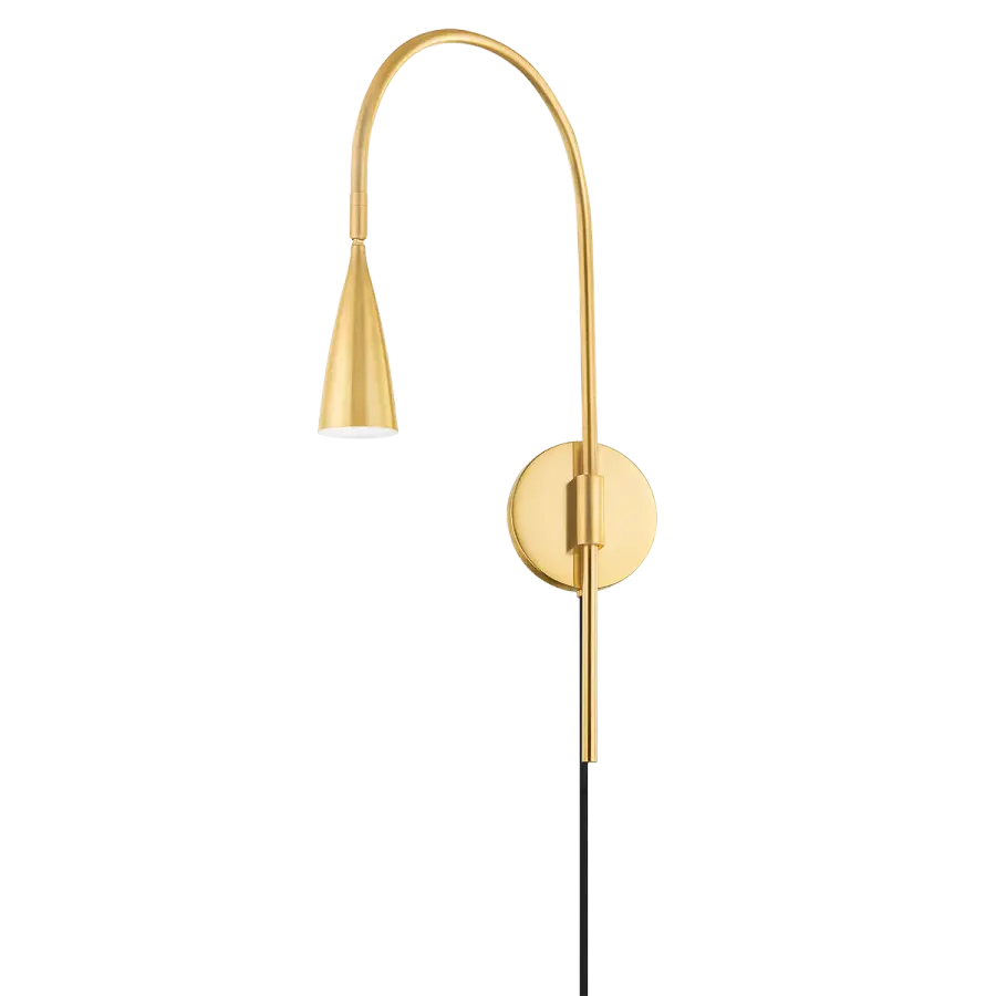 Versatile Mid-Century Swing Arm Sconce with Botanical Elegance - Image 1