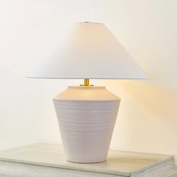 Rachie Whitewashed Terracotta Table Lamp - Image 6
