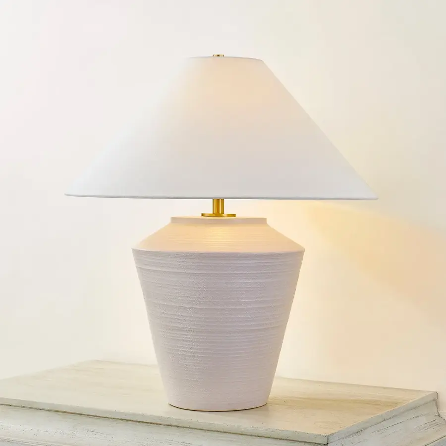 Rachie Whitewashed Terracotta Table Lamp - Image 6