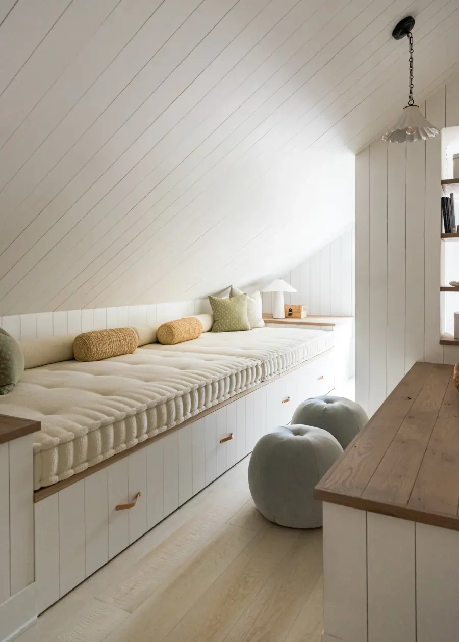 Modern Organic Table Lamp with Sophisticated Pleated Linen Shade - Image 12