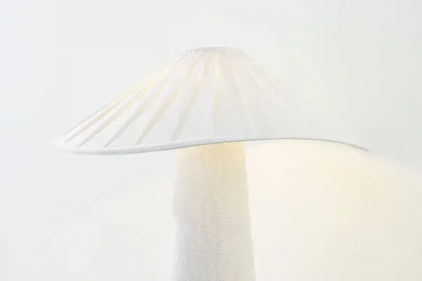 Modern Organic Table Lamp with Sophisticated Pleated Linen Shade - Image 7
