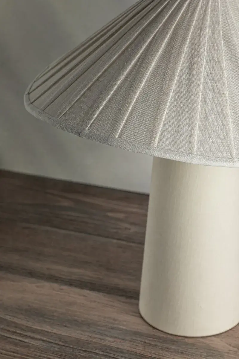 Modern Organic Table Lamp with Sophisticated Pleated Linen Shade - Image 9