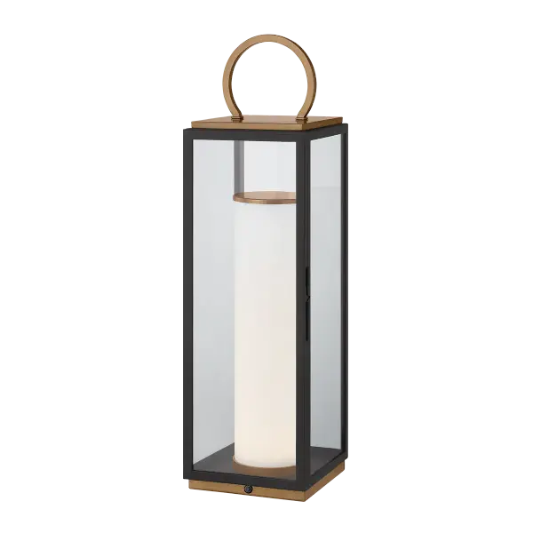 The Gareth combines timeless lantern design with contemporary LED technology and portability. Its mixed-finish aesthetic and rechargeable functionality make it perfect for both indoor ambiance and outdoor entertaining.