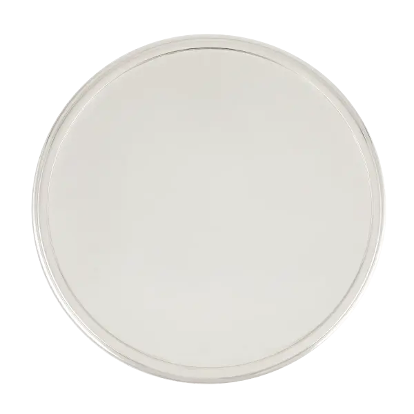 Physical finish swatch allowing designers and homeowners to evaluate the polished nickel finish in their actual lighting conditions before committing to full fixture purchases.